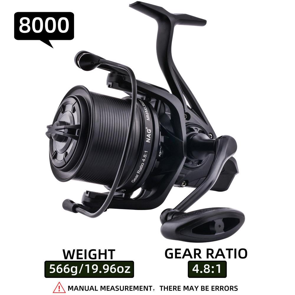 All-Metal Gapless Long-Casting Spinning Reel with Oblique Mouth for Sea Fishing, Model 14000.