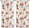 Western Cowgirl Curtains Cow Skull Cactus Boot Print for Bedroom Southwestern Window Decor