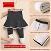 Girls' Thick Fleece-Lined Skirted Leggings for Winter
