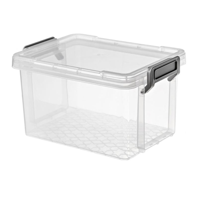 Stackable Storage Box Clear Desktop Organizer Plastic Storage Bins with Lids Office Supplies for Toys Snacks