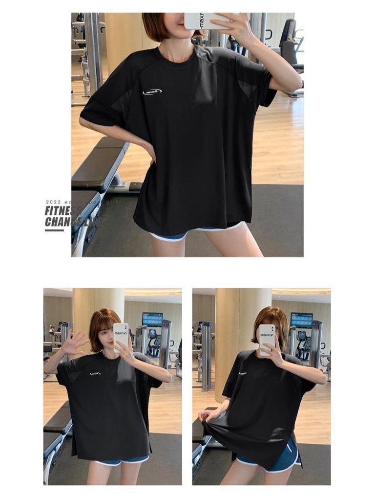 Women's Mesh Sport Top: Loose Fit, Quick-Dry Yoga and Running T-Shirt, Summer Thin Cardigan, Short Sleeve, Plus Size Fitness Apparel.