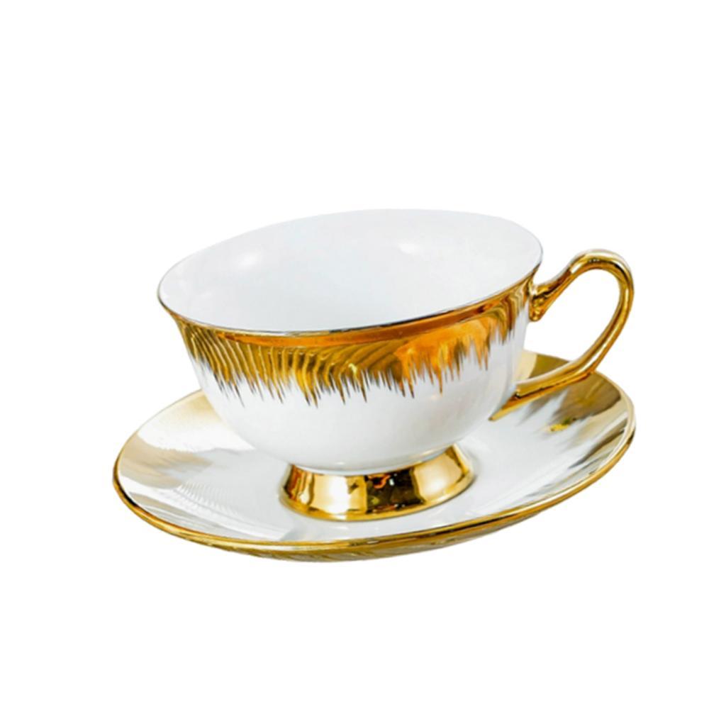 Ceramic Coffee Cup and Saucer Delicate Glazed Elegant Afternoon Tea Cup Set Cappuccino Mug for Latte Cafe Party Gift Espresso