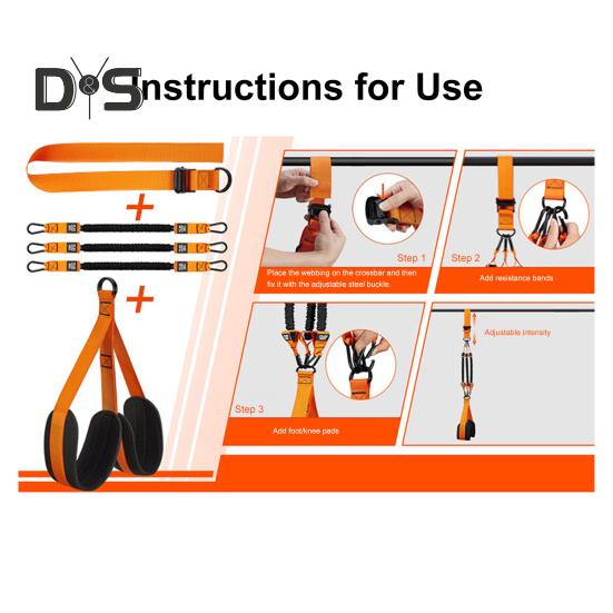 1 Set Klimmzughilfe-Band, 150/225/300 lbs, robuster Klimmzughilfe-Gürtel mit Fußstütze, verstellbar, für das Home-Gym-Workout, horizontale Stange, elastisch