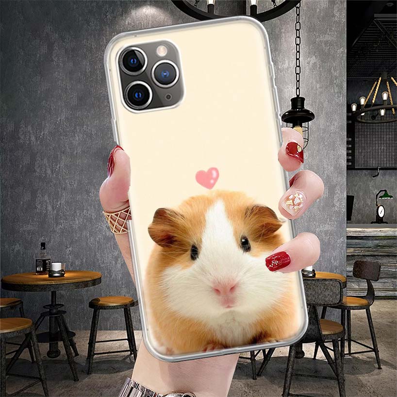 Cute Lovely Pet Hamster Soft Phone Case For IPhone 11 17 Air 16E 16 Pro Max 15 + 14 Plus 13 Mini 12 Apple 7 SE 8 Fundas Coque 11