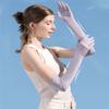 1 Pair Open  Fingered  Sunscreen  Gloves Summer Ice Silk Outdoor Cycling Non-slip Breathable Long Sunshade Sleeves
