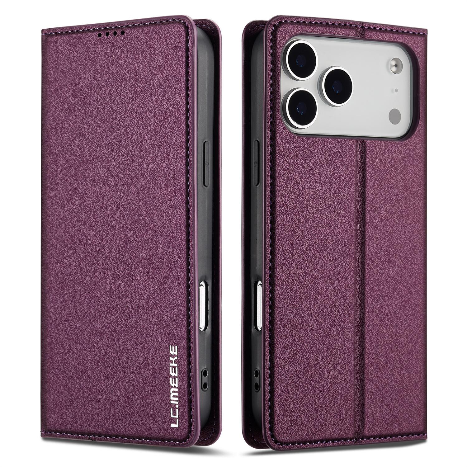 

LC.IMEEKE L1 Series for iPhone 17 Pro Case PU Leather Wallet Stand Protective Phone Cover