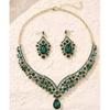 Beaded Necklace and Earring Set with Rhinestone Chains, Clear Stones, Fashion Jewelry Accessories for Women