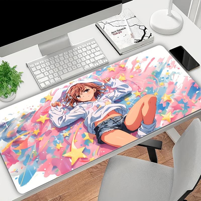 Grand Tapis de Souris Gaming Fille Anime Étoilé Vibrant Caoutchouc Antidérapant Lavable Tapis de Souris Anime tapis de souris gadgets bureau Tapis