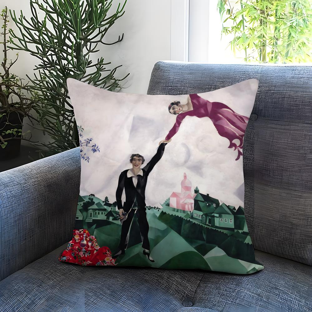 Popular M-MMarc Chagall Cushion Cover Comfortable Reversible Pillow Cover Ideal for Car Sofa Bedroom & Beyond