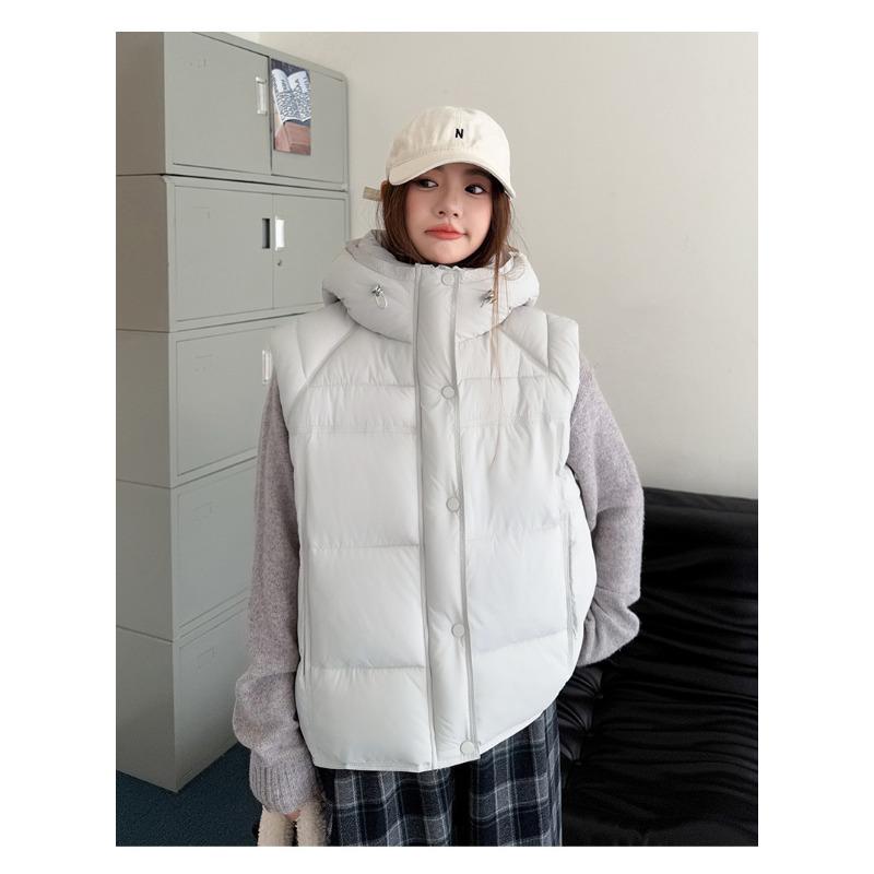 Hooded Women's Vest Autumn and Winter New Xiaoxiangfeng Vest Loose Outer Vest Women's Coat