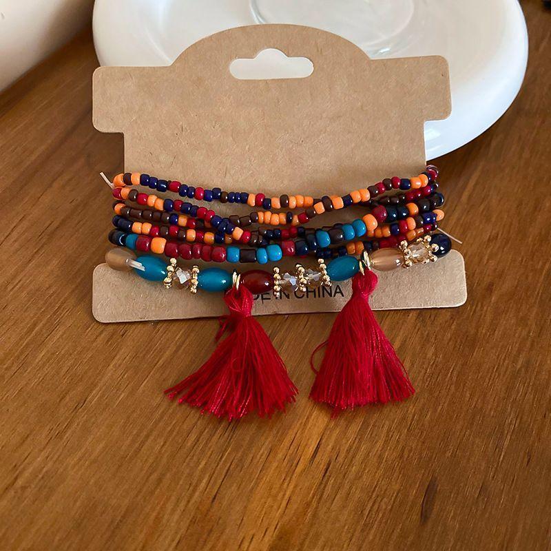 Bohemian ins beaded couple fashion and individuality bracelet retro ethnic handcrafted multi-layer jewelry bracelet accessories