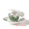 90ml Ceramics Coffee Cup And Saucer Set Nordic Fresh Cafe Drinkware Plant Monstera Office Mug Milk ESPRESSO SHOT Teacup For Girl