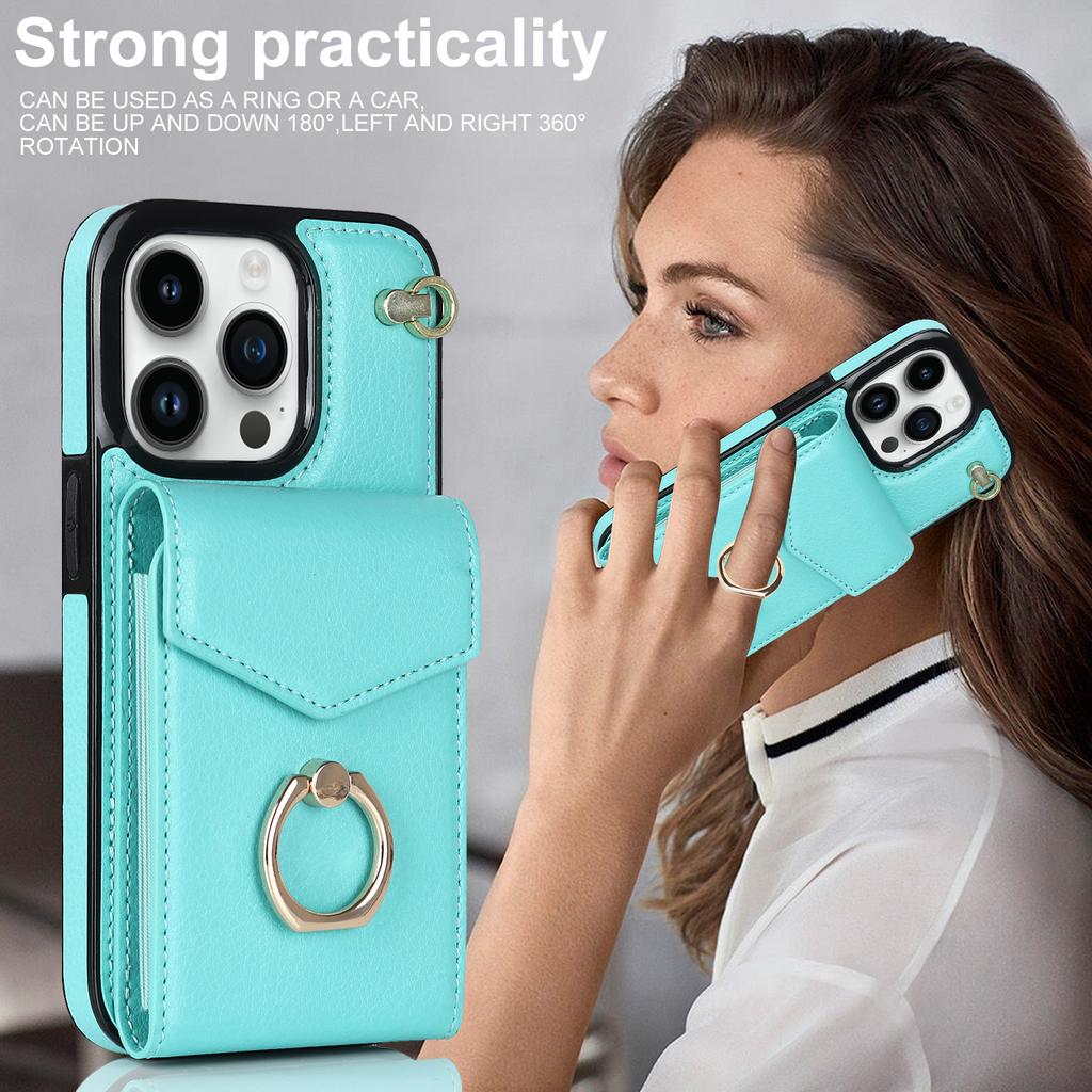 Multi Card Bag Leather Wallet Case For iPhone 14 15 Pro Max 13 12 11 SE 2025 2020 X XR XS 8 7 Plus RFID Ring Holder Stand Cover