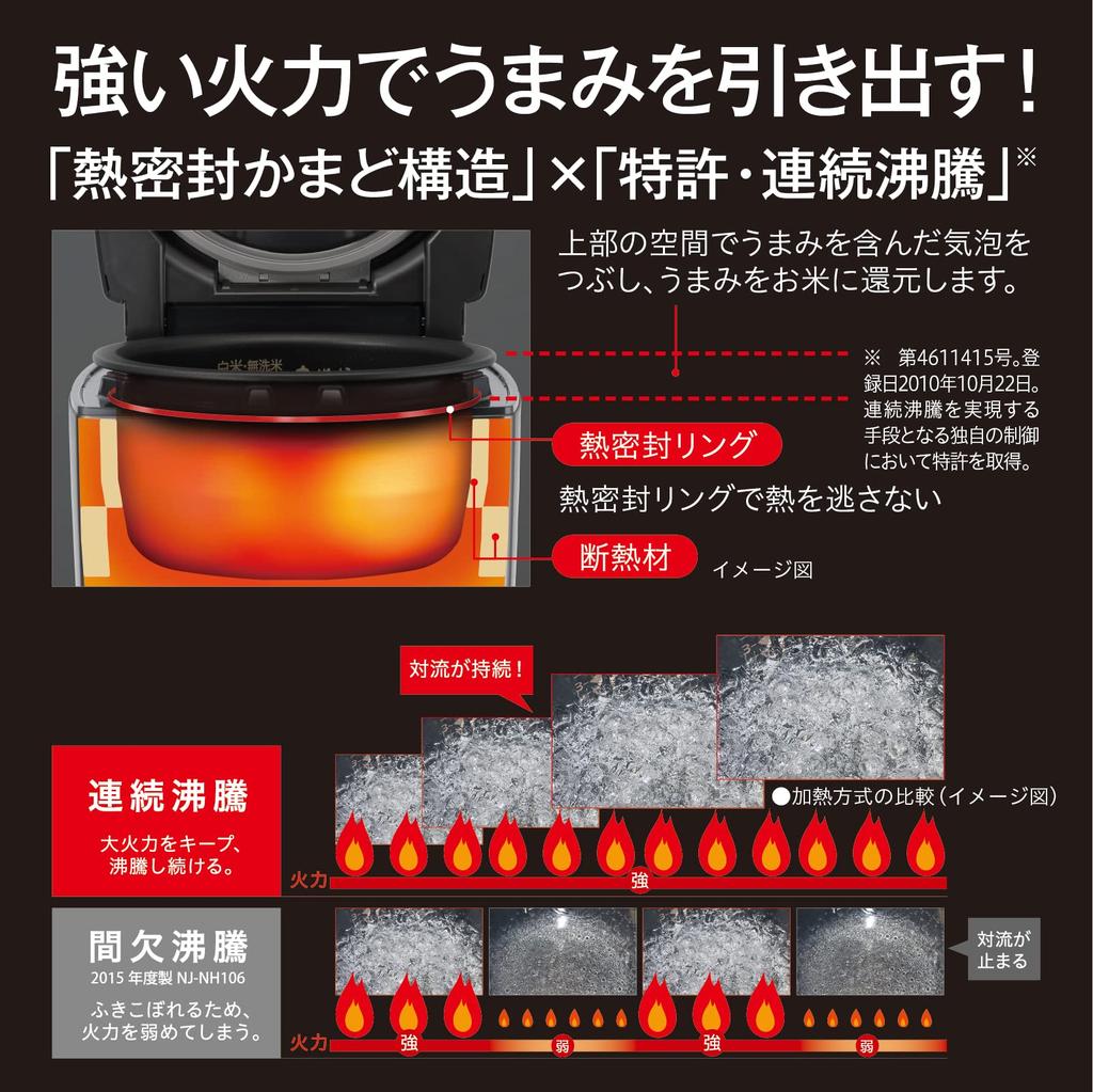 Mitsubishi Electric IH Rice Binchotan charcoal coating charcoal cooking kamado Made in Moon White Cooker, 5.5-cup capacity, (ember), pot, heat-sealed