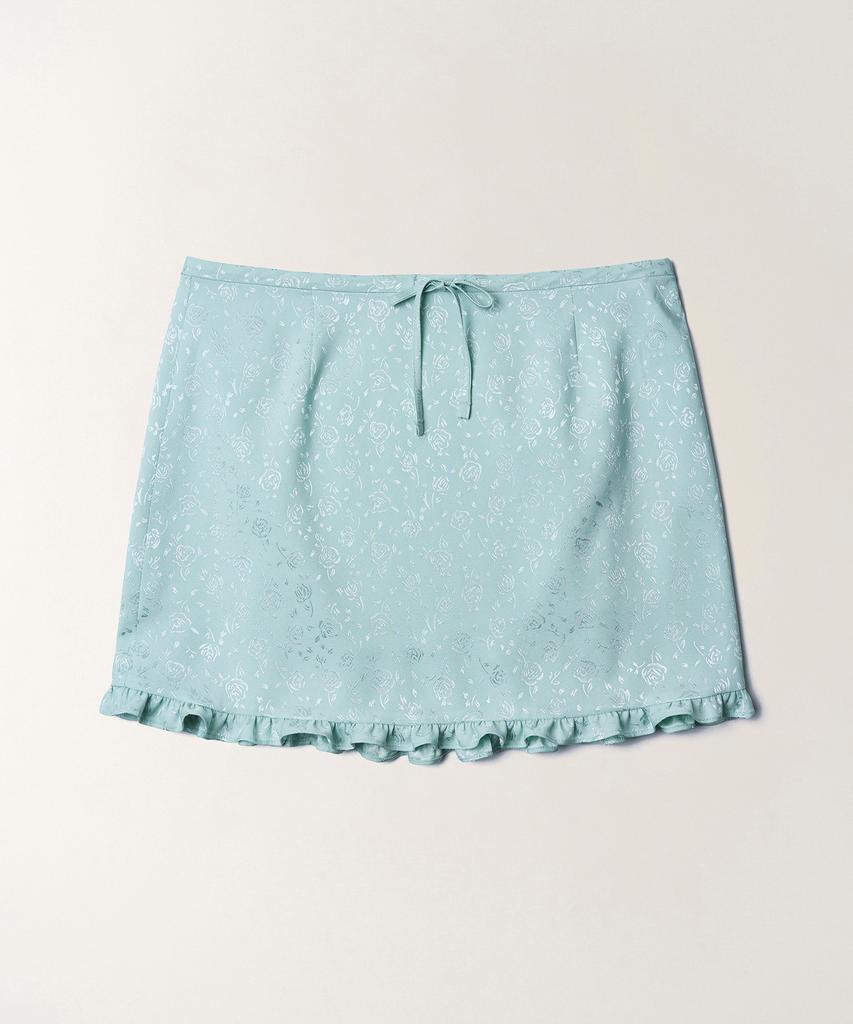 Tudment Satin Frilled Mini Skirt_Mint