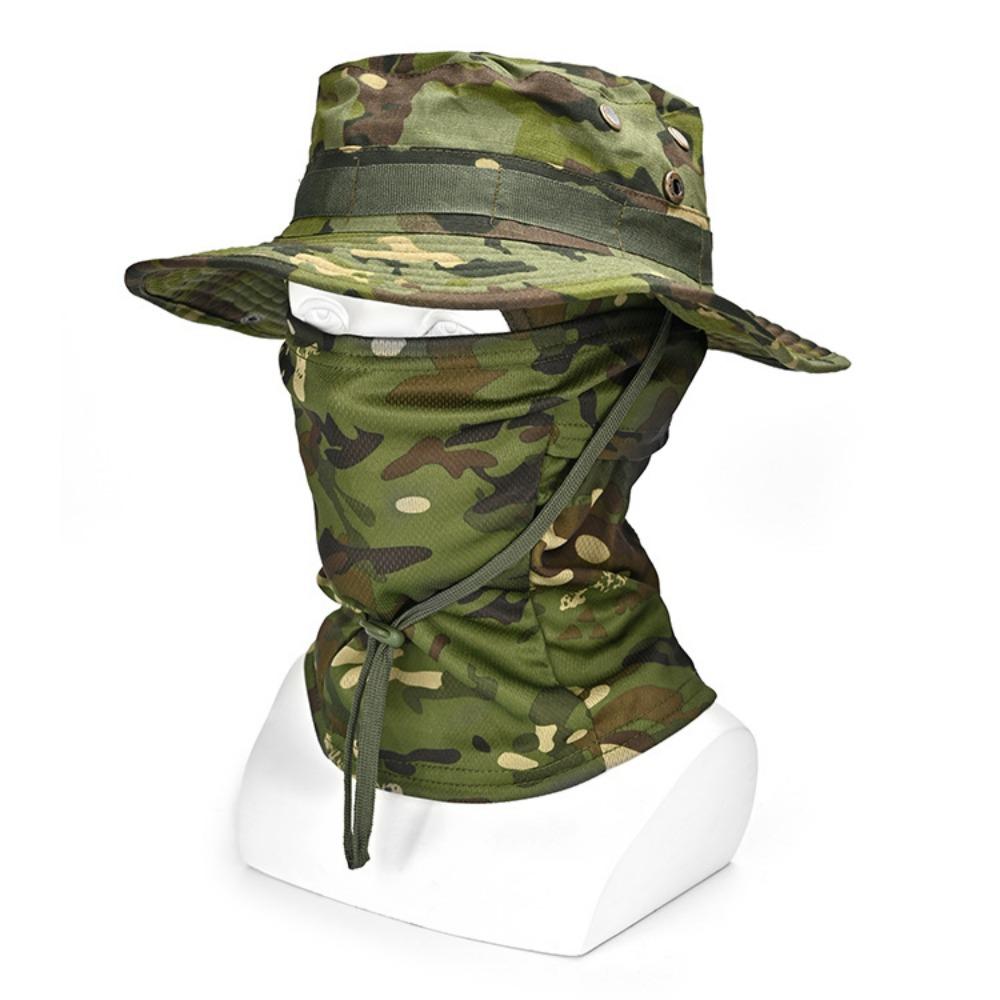 Outdoor Camouflage Mountaineering Hat Cycling Sunscreen Hat Full Face Sunscreen Mask Men's Sunscreen Hat Fisherman's Hat