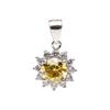 Bien Vetu Yellow Moissanite Pendant 1 Carat Floral 4001