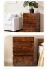 Retro All-Wood Stackable Nightstand: Multi-functional Storage and Display Cabinet with Drawers