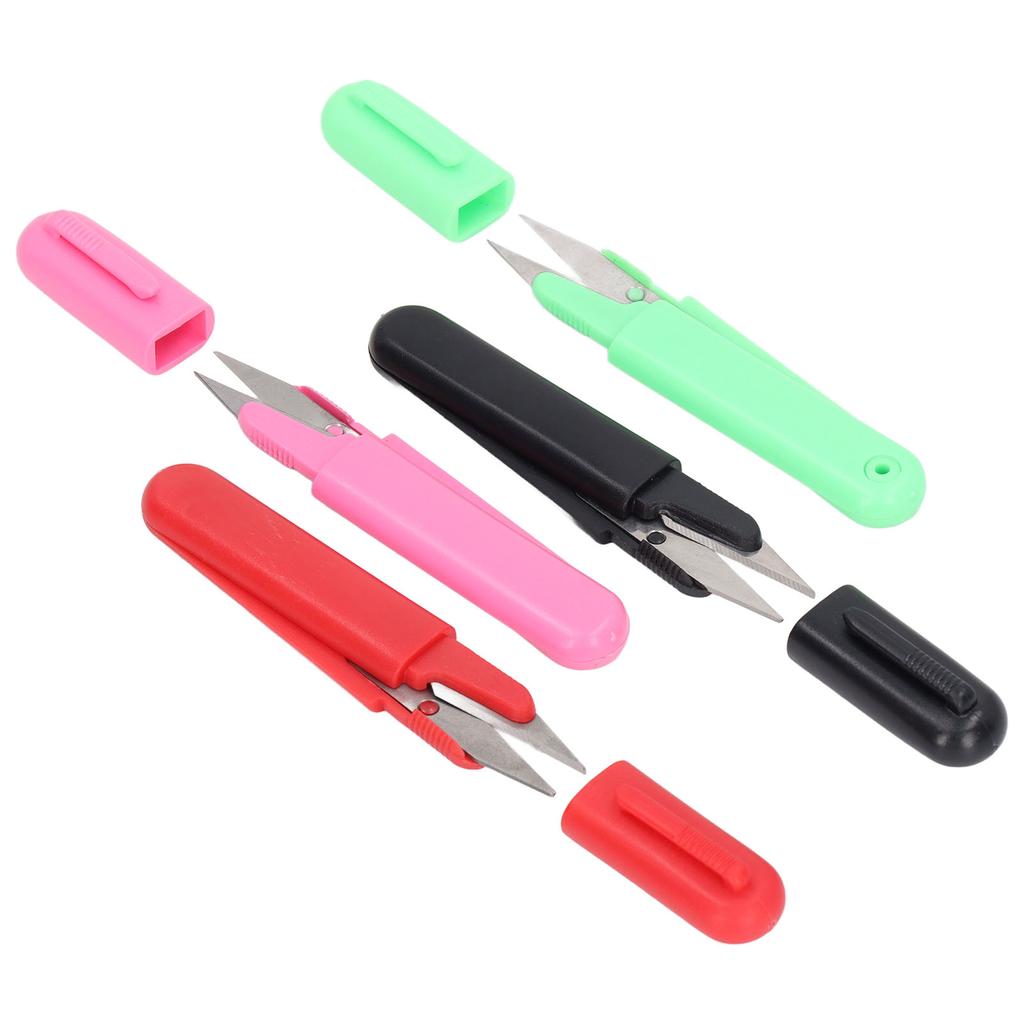 4 STÜCKE Fadenknipser mit Deckel Edelstahl Rund DIY Nähen Mini Kleine Knipser Leichtgewicht Nähen