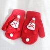 Bell Snowman Christmas Kids Mittens Full Fingers Gloves Women Knitted Gloves Santa Claus Printed
