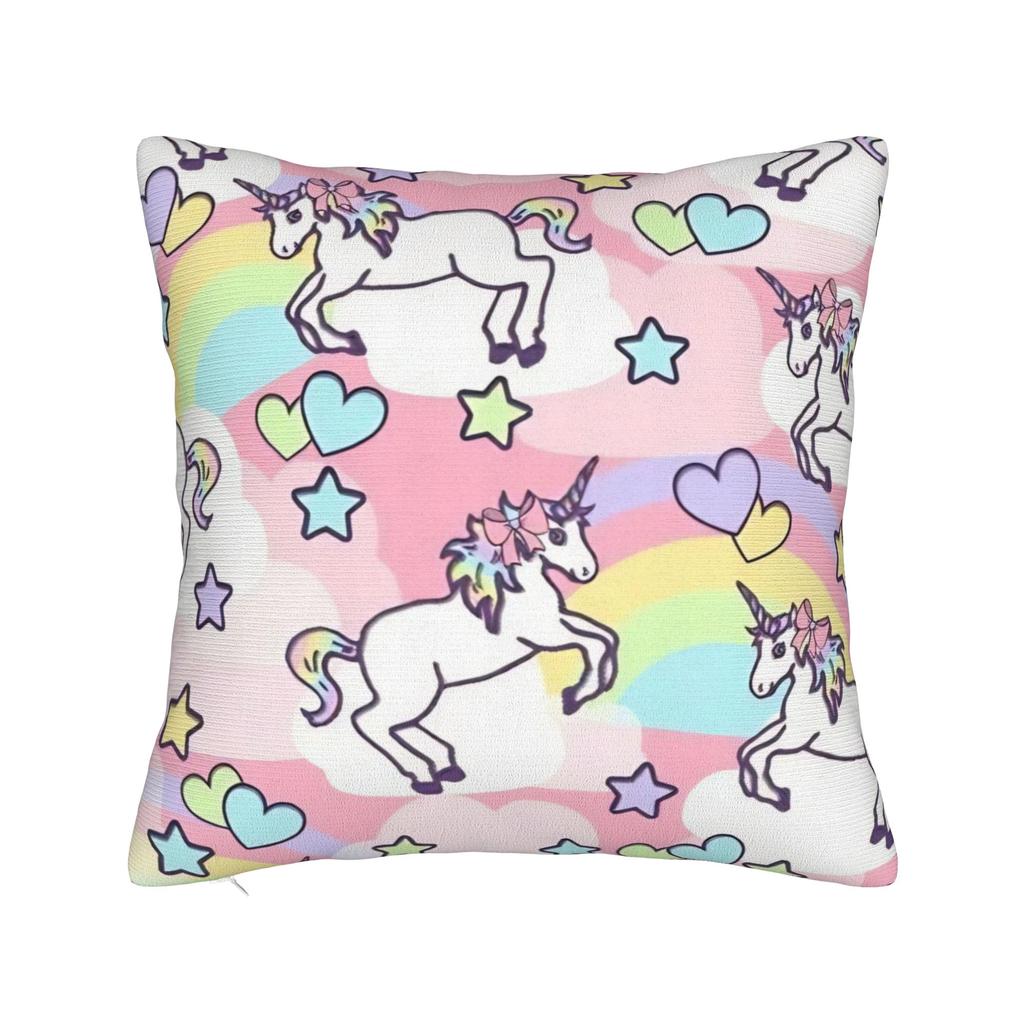 Candy Unicorn Party Pillow Cover Morden Pillow Case For Sofa Car Home Decor Comfy Cushion Cover Birthday Present