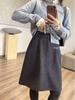 Max Daex Woolen Midi Skirt – Hidden Meat Bud Design for Simple Commuting, Ideal for Autumn/Winter.