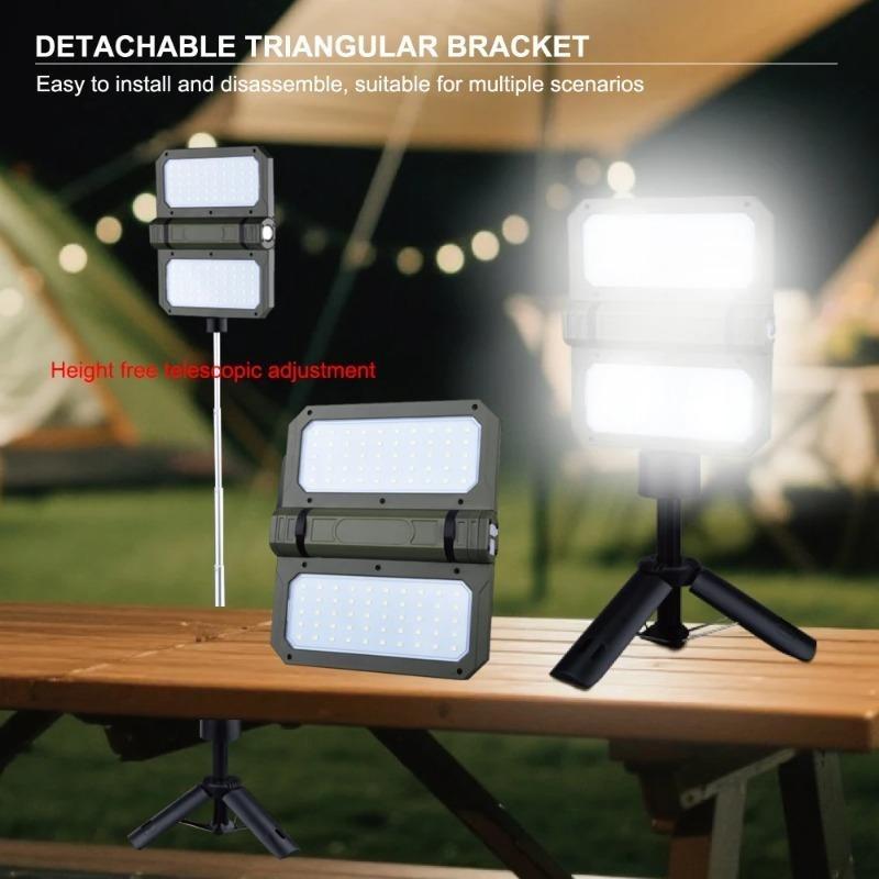 Luz de Acampamento LED Recarregável para Exterior Esticável Extra Longa Dobrável Alto Brilho À Prova D'água Tenda Lanterna de Busca Portátil Acampamento