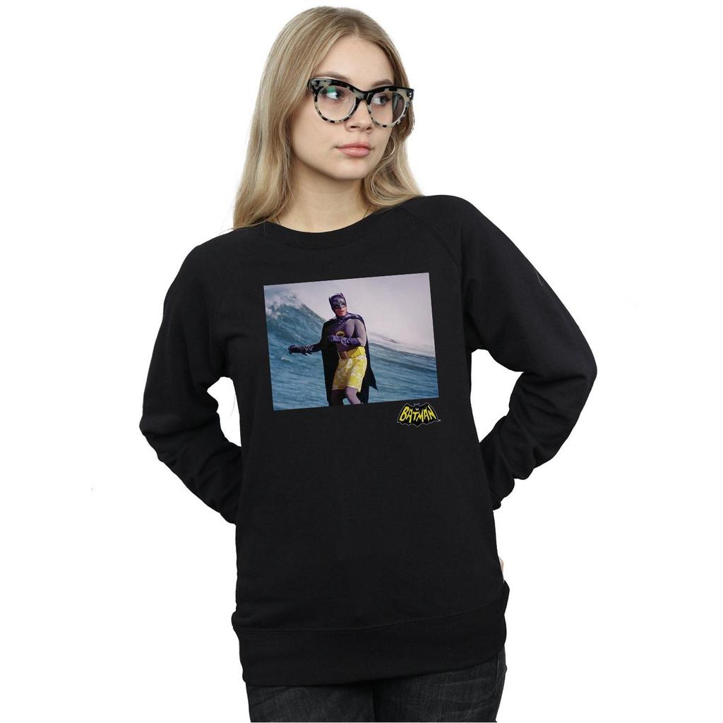 DC Comics Womens/Ladies Batman TV Series Surfing Logo Sweatshirt