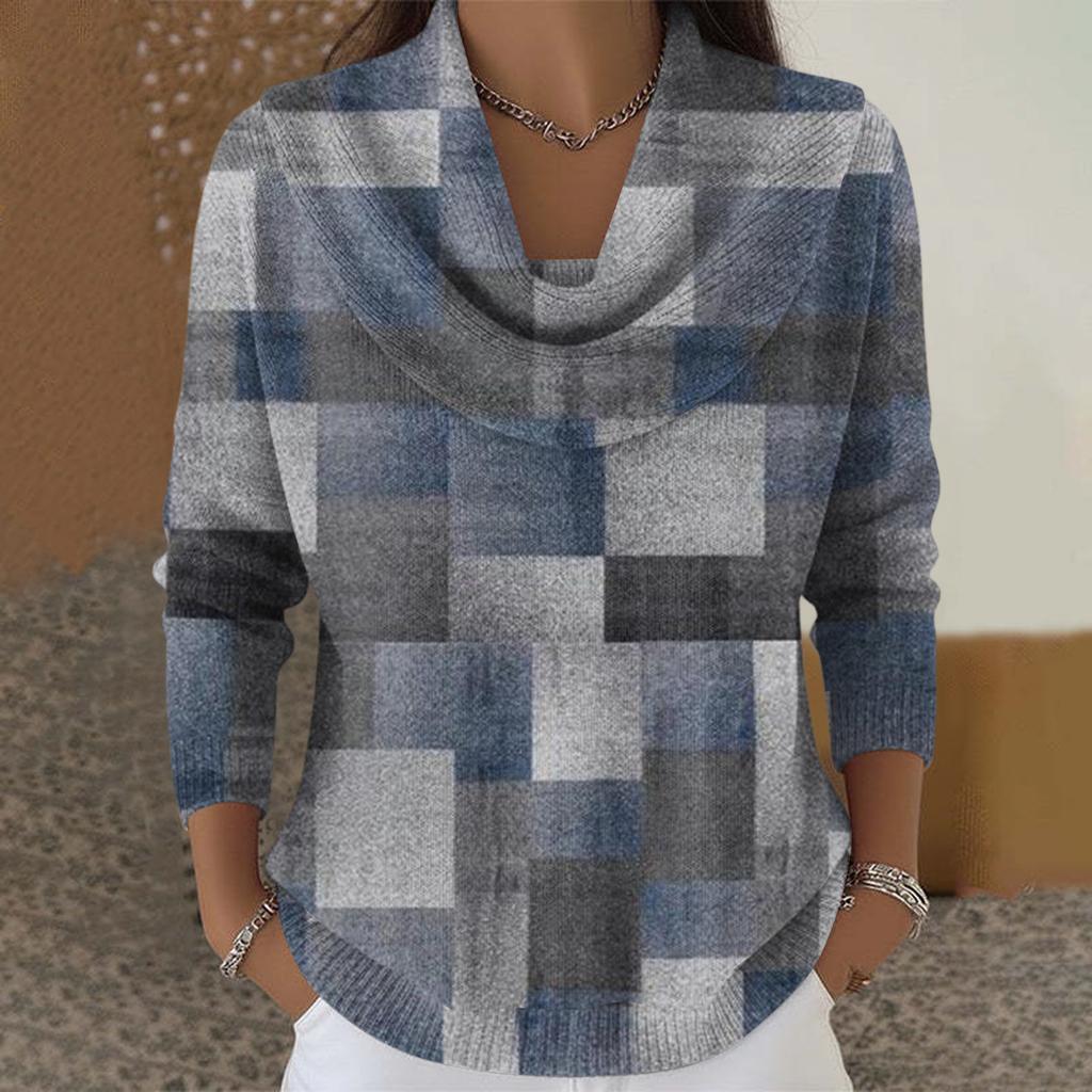 Dam Casual Och Moderiktig Rundhals Långärmad Tryckt Topp Tröja