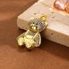 Exaggerated Copper Panda Pendant with Diamonds - Fashionable, Cute, Color-Preserving Animal Bear Charm Jewelry