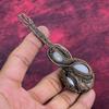 Rainbow Moonstone Pendant Gemstone Jewelry Copper Wire Wrapped Guitar Pendant