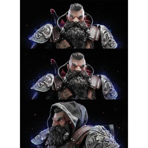 HiPlay Stars and Sails 1/12 Scale Eternal Expedition Series Dwarf Assassin Weldred Anvil Action Figure, Painted and Complete