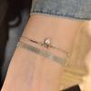 Stainless Steel 18K Gold Plated Exquisite Weaving Mesh Bracelets for Women Chunky Trendy Link Chain Adjustable Bracelet Jewelry