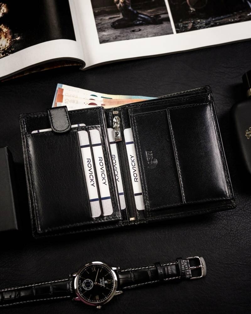 Large men's wallet made of natural leather - Rovicky