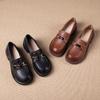 First Layer Cowhide Loafers Women's Spring and Autumn New Leather British Style Casual Versatile Small Leather Shoes Single Shoes Women's Shoes