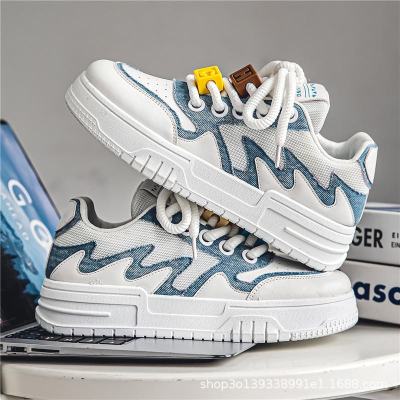 

Internet celebrity popular men s shoes 2025 new summer breathable mesh versatile casual board shoes sports heightening white tide shoes 44 светло-синий