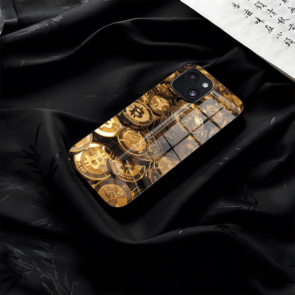 Bitcoin Phone Case For IPhone 17 Pro Max 16 15 14 Pro Max 13 11 Plus Glass Cover