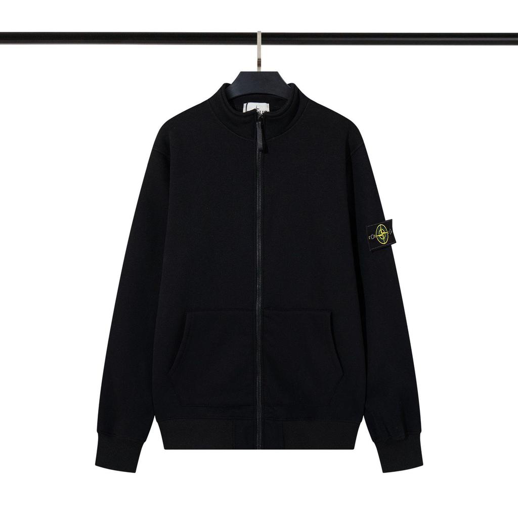 Silná fleecová mikina s kapucí na zip Cross Classic Stone se stojáčkem