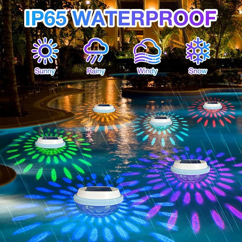 Zonne-drijvende zwembadverlichting, waterdichte vijverlampen met RGB-kleurwisseling voor decoratie van zwembaden, tuinpaden