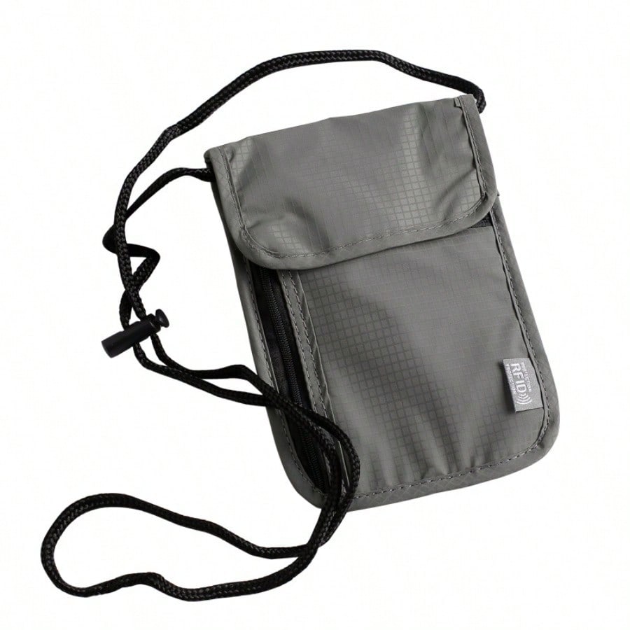 Sac Passeport Antivol, Sac Étanche pour Rangement de Documents, Sac Anti RFID pour Clé de Voiture Blindage de Signal Électromagnétique, Sac de Rangement de Voyage Grey
