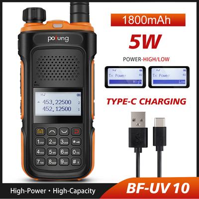 Profesyonel Walkie Talkie Bf-uv10 1800 mah Uzun Menzilli Dual Band Iki Yönlü Cb Ham Radyo Usb Şarj Taşınabilir Interkom