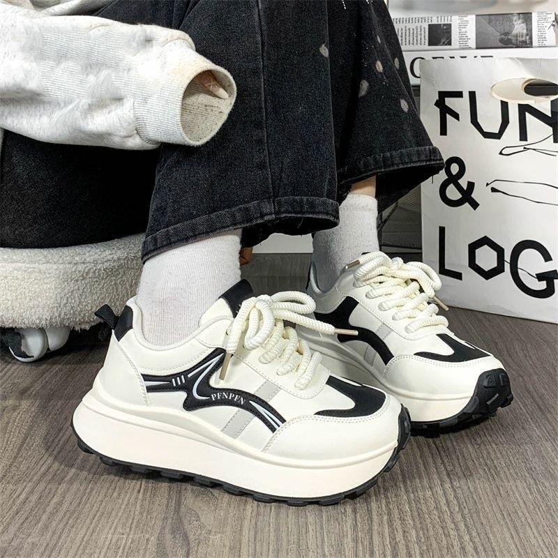 Platform sneakers women's original design versatile 2025 spring and autumn new versatile retro height-increasing dad shoes ins tide