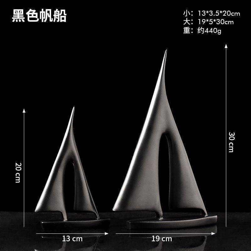 Modern Minimalist Sailboat Resin Sculpture Decor Desk Living Room Bedroom Entryway Home Office