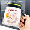 Home Suit Ceramic Cup with Lid High Appearance Big Cap Student Water Cup Unique Gift Mug Cartoon Cup Durable Durable