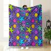 Colorful Underwater Starfish Pattern Patterned Flannel Blanket Perfect for the Bedroom Living Room, Sofa, or a Little Nap