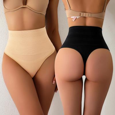 Calcinha de controle de barriga feminina modelador de barriga cintura alta sem costura tanga respirável emagrecimento feminino corpo shapers roupa interior