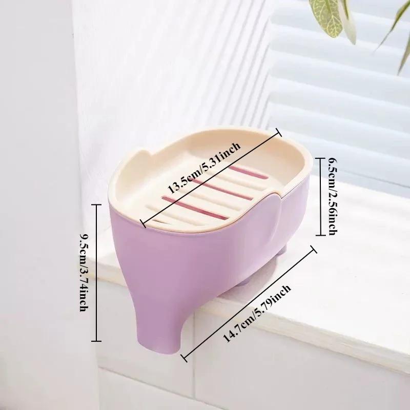 

Мыльница двухслойная креативная дренажная подставка для хранения мыла для душа четыре цвета портативная губка для ванной кухни