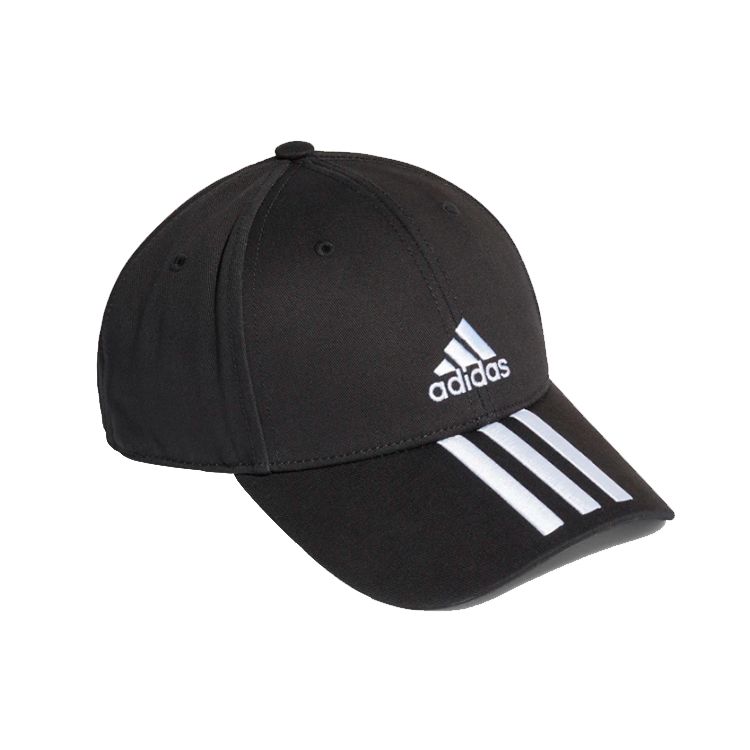 adidas Training Three Stripes Cotton Baseball Cap Unisex Hats Black FK0894