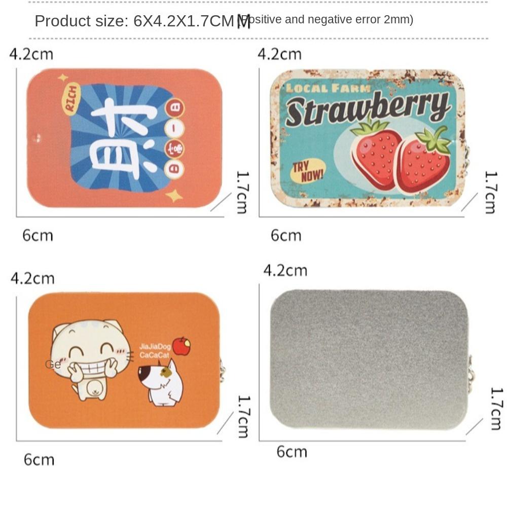 With Keyring Push-Pull Tin Box with Sliding Lids DIY Metal Box Multiple Styles Multi-function Storage Box School Supplies