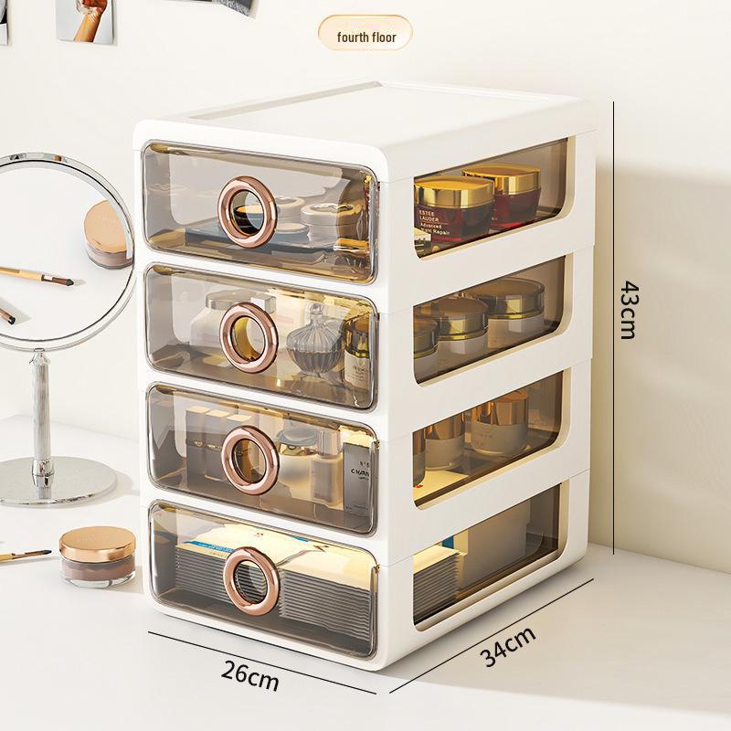 

Пылезащитный прозрачный акриловый ящик для хранения косметики - большой емкости настольный органайзер для средств по уходу за кожей